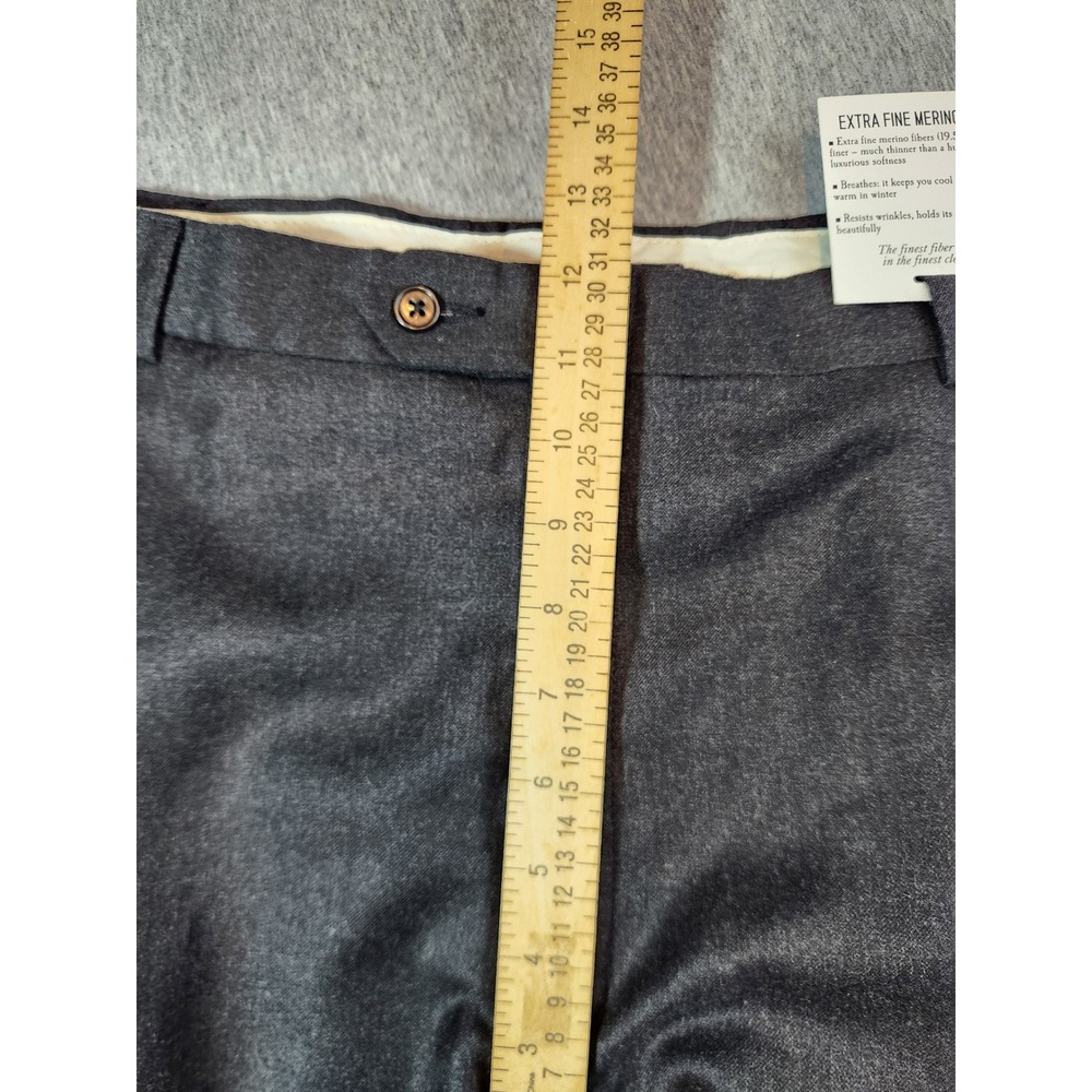 Hart Schaffner Marx Gold Dress Pants Men 40 Grey NEW Merino Wool unhemmed Pleat - Picture 10 of 11